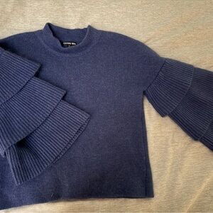 Gianni Bini Navy Women's Sweater with Layered Sleeves